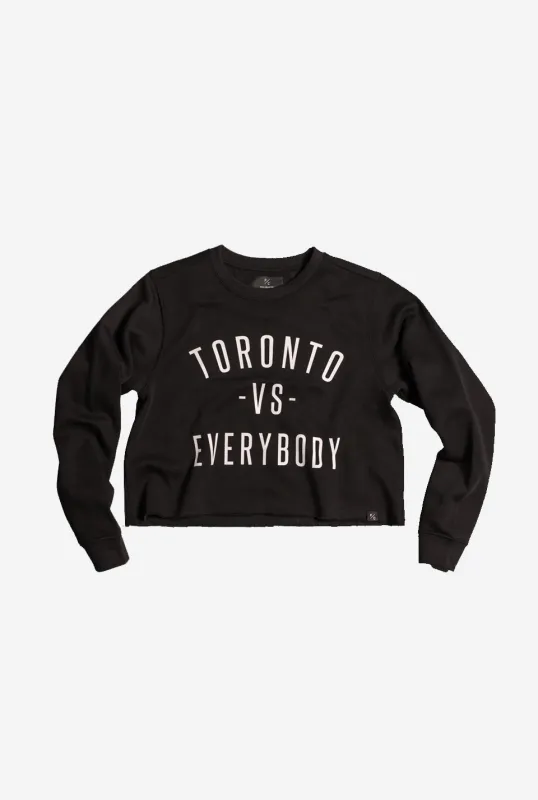 Toronto -vs- Everybody Cropped Crewneck - Black sold by Peace-Collective
