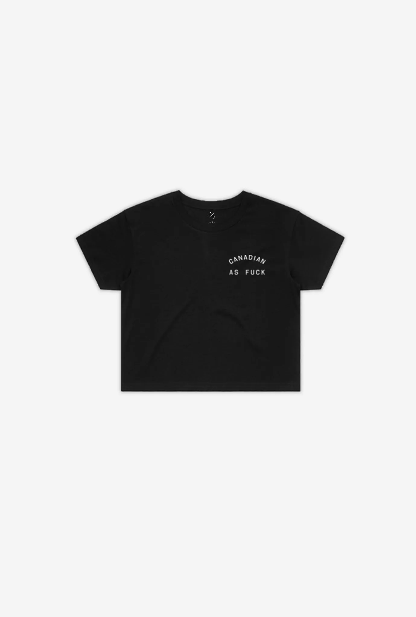 Canadian as Fuck Cropped T-Shirt - Black sold by Peace-Collective