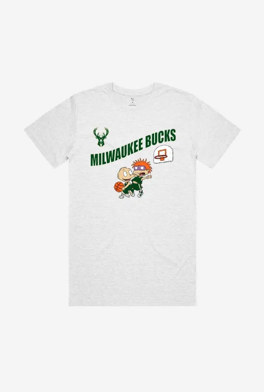 NBA x Rugrats Milwaukee Bucks Tommy/Chuckie T-Shirt - Ash made by Peace-Collective