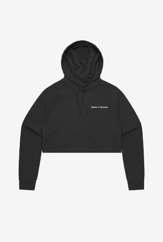 Home is Toronto Minimal Logo Cropped Hoodie - Black sold by Peace-Collective