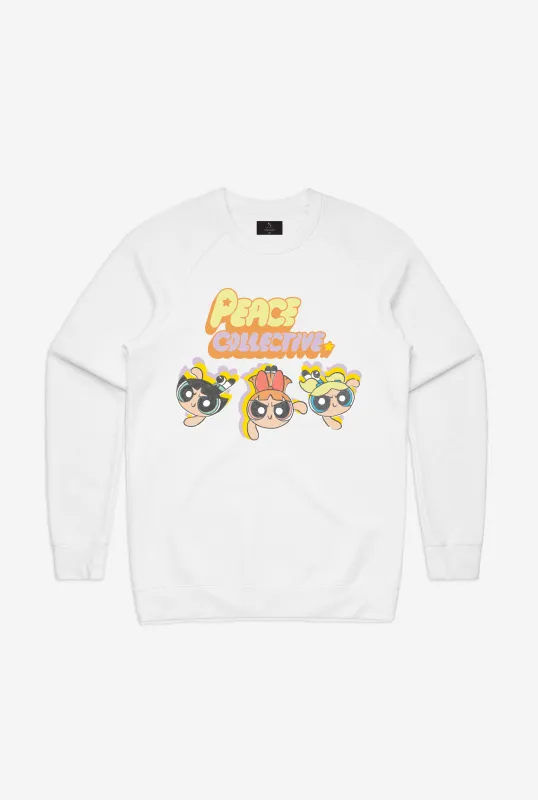 P/C x PowerPuff Girls Crewneck - White sold by Peace-Collective