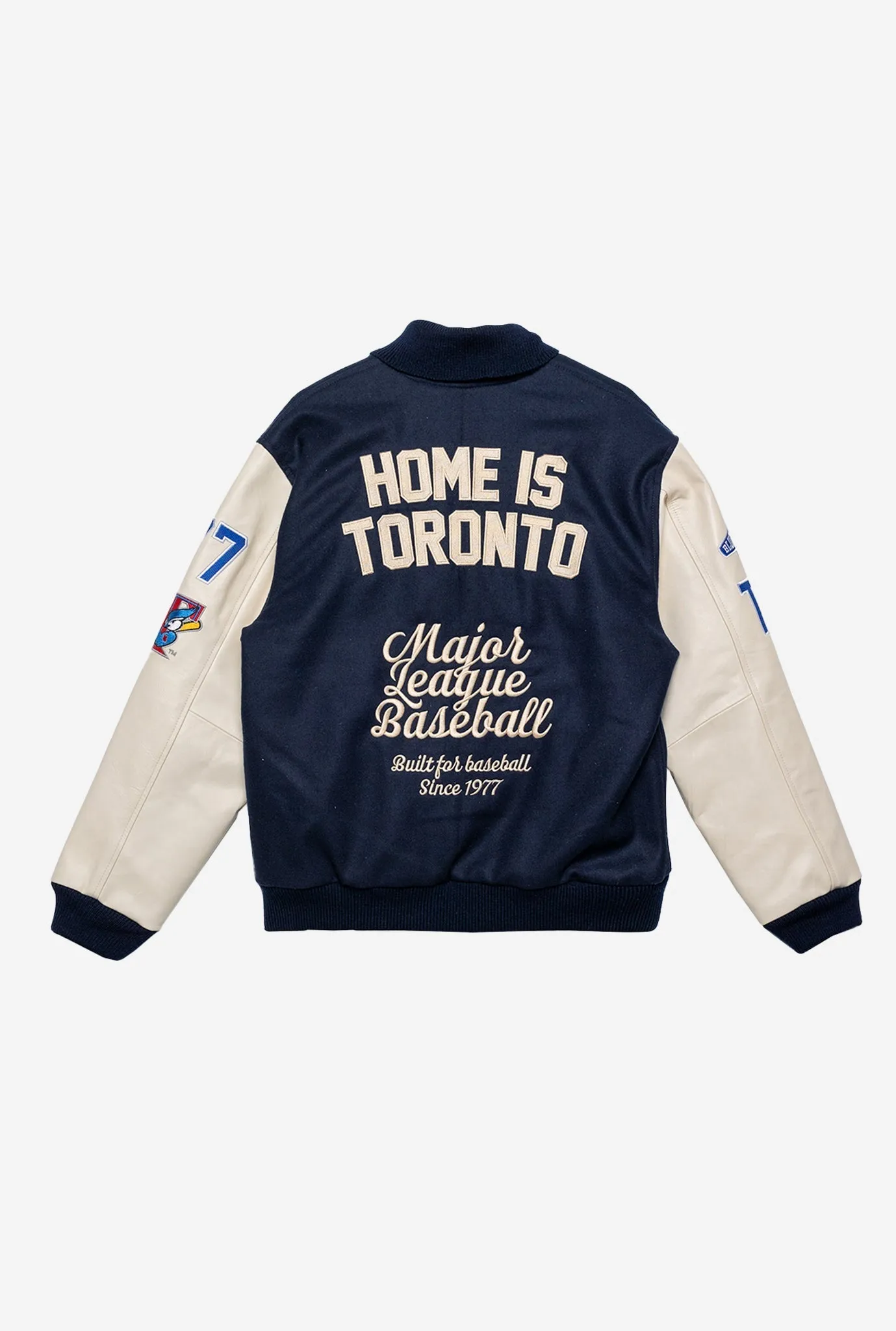 Toronto Blue Jays Patch Letterman Jacket - Navy and Cream sold by Peace-Collective product image thumbnail 2