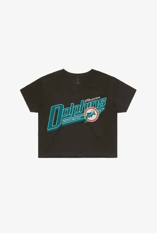 Miami Dolphins Garment Dyed Cropped T-Shirt - Black sold by Peace-Collective