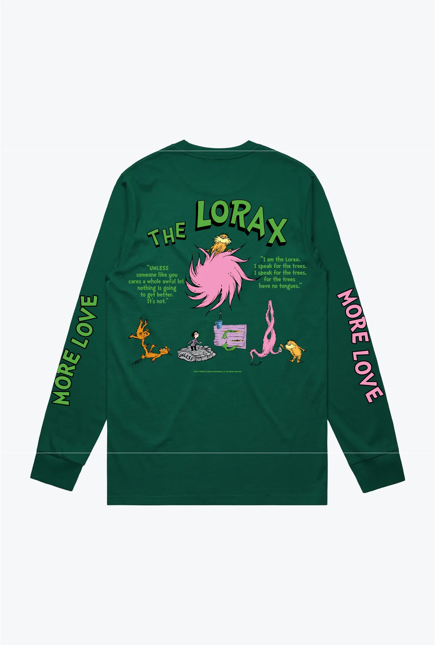 The Lorax All Over Long Sleeve - Forest Green sold by Peace-Collective product image thumbnail 2