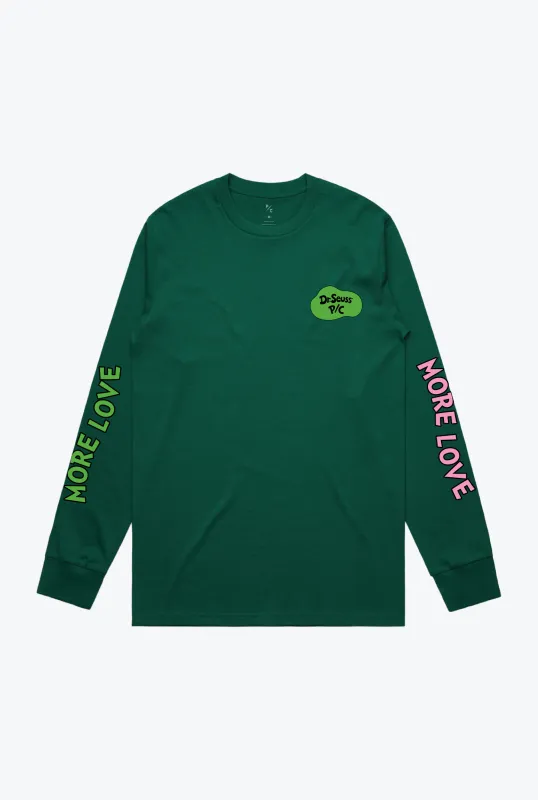 The Lorax All Over Long Sleeve - Forest Green sold by Peace-Collective