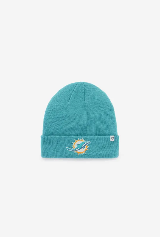 Miami Dolphins Raised Cuff Knit Hat - Teal sold by Peace-Collective