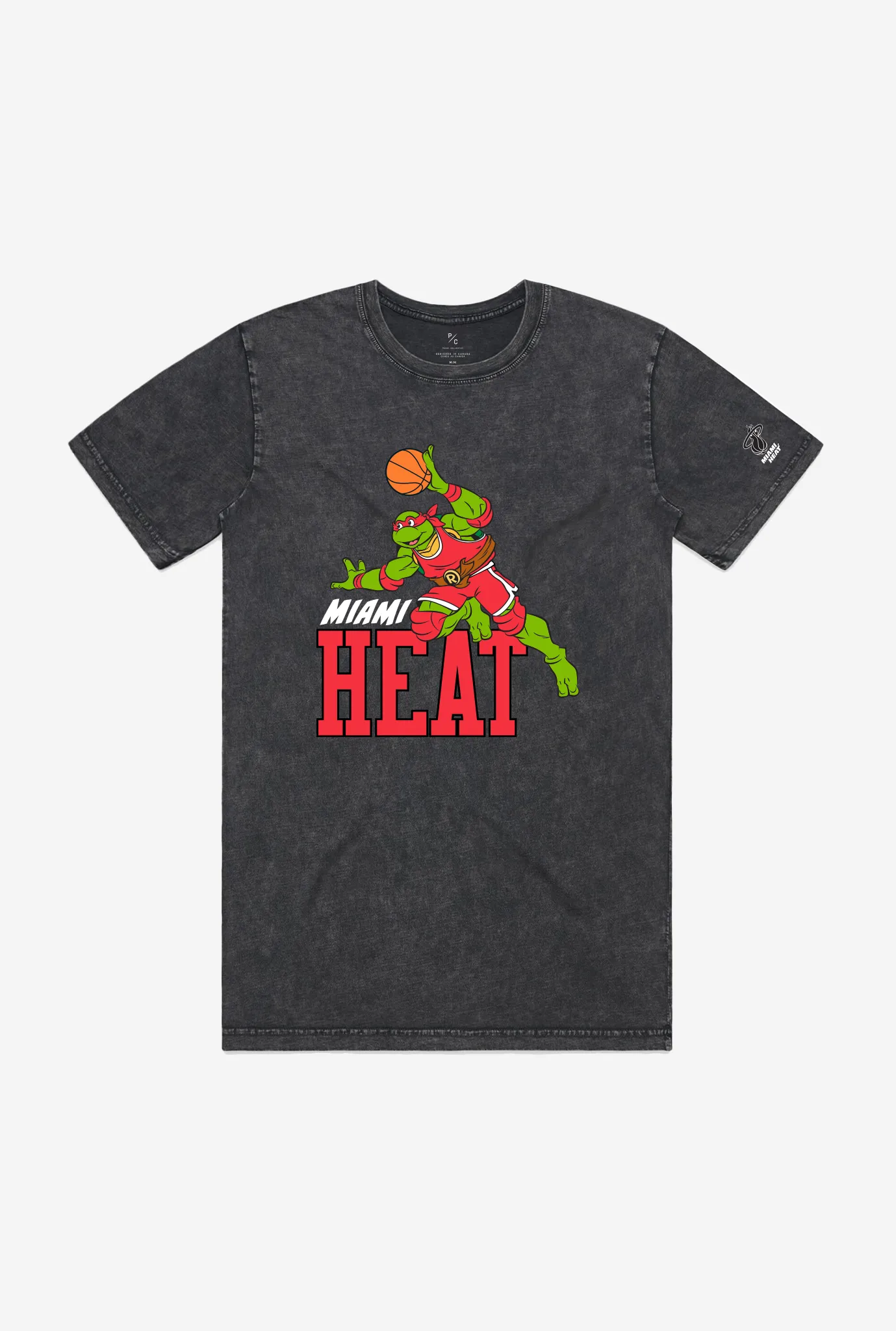 P/C x TMNT Miami Heat Stonewash T-Shirt - Black sold by Peace-Collective