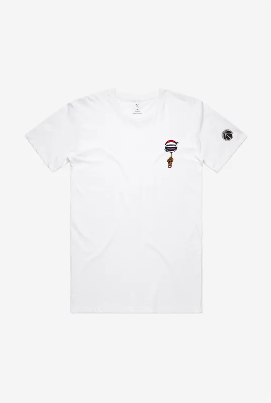 Washington Wizards Spinning Ball T-Shirt - White sold by Peace-Collective