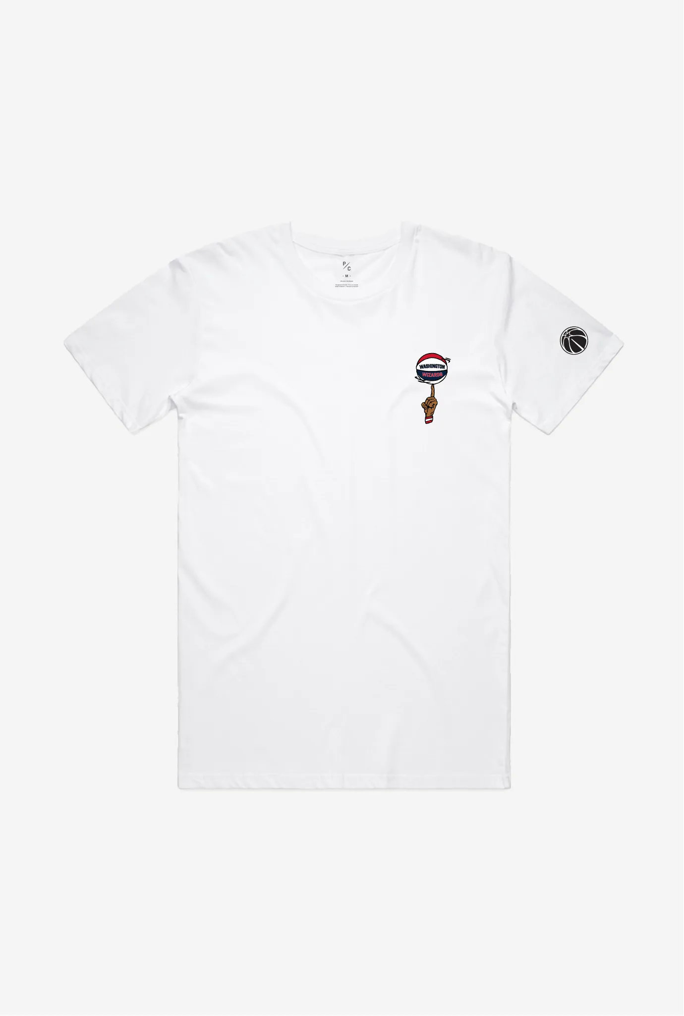 Washington Wizards Spinning Ball T-Shirt - White sold by Peace-Collective