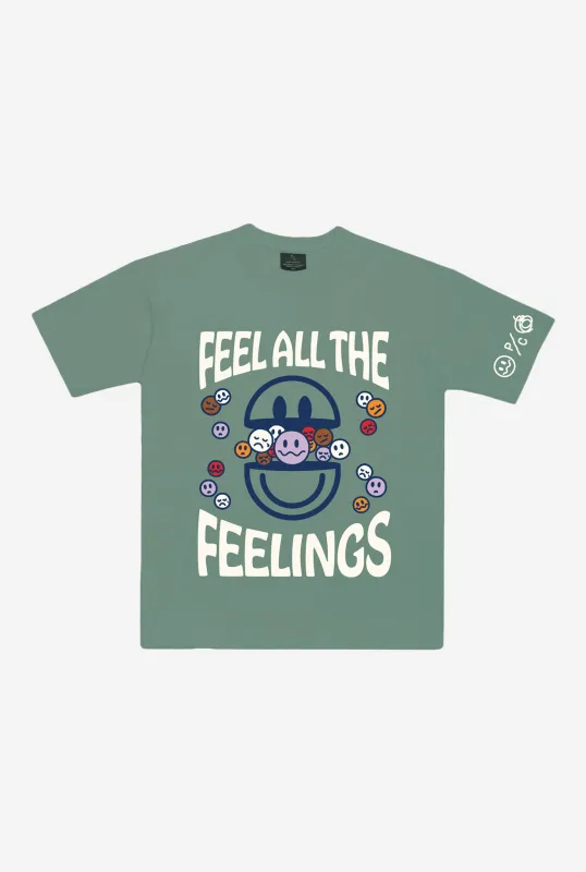 Feel All the Feelings Heavyweight T-Shirt - Sage sold by Peace-Collective