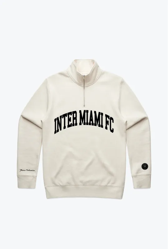 Inter Miami FC Collegiate Quarter Zip - Ivory sold by Peace-Collective