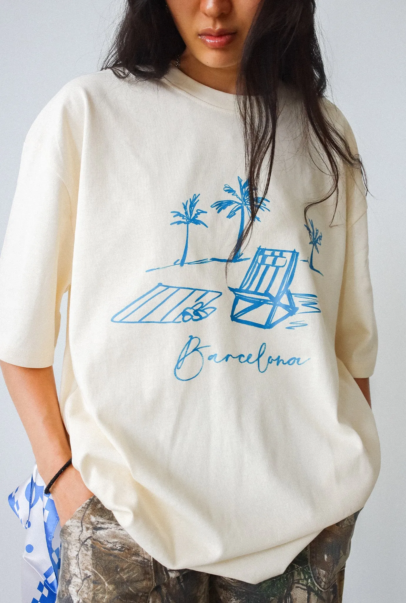 Barcelona Summer Heavyweight T-Shirt - Ivory sold by Peace-Collective product image thumbnail 3