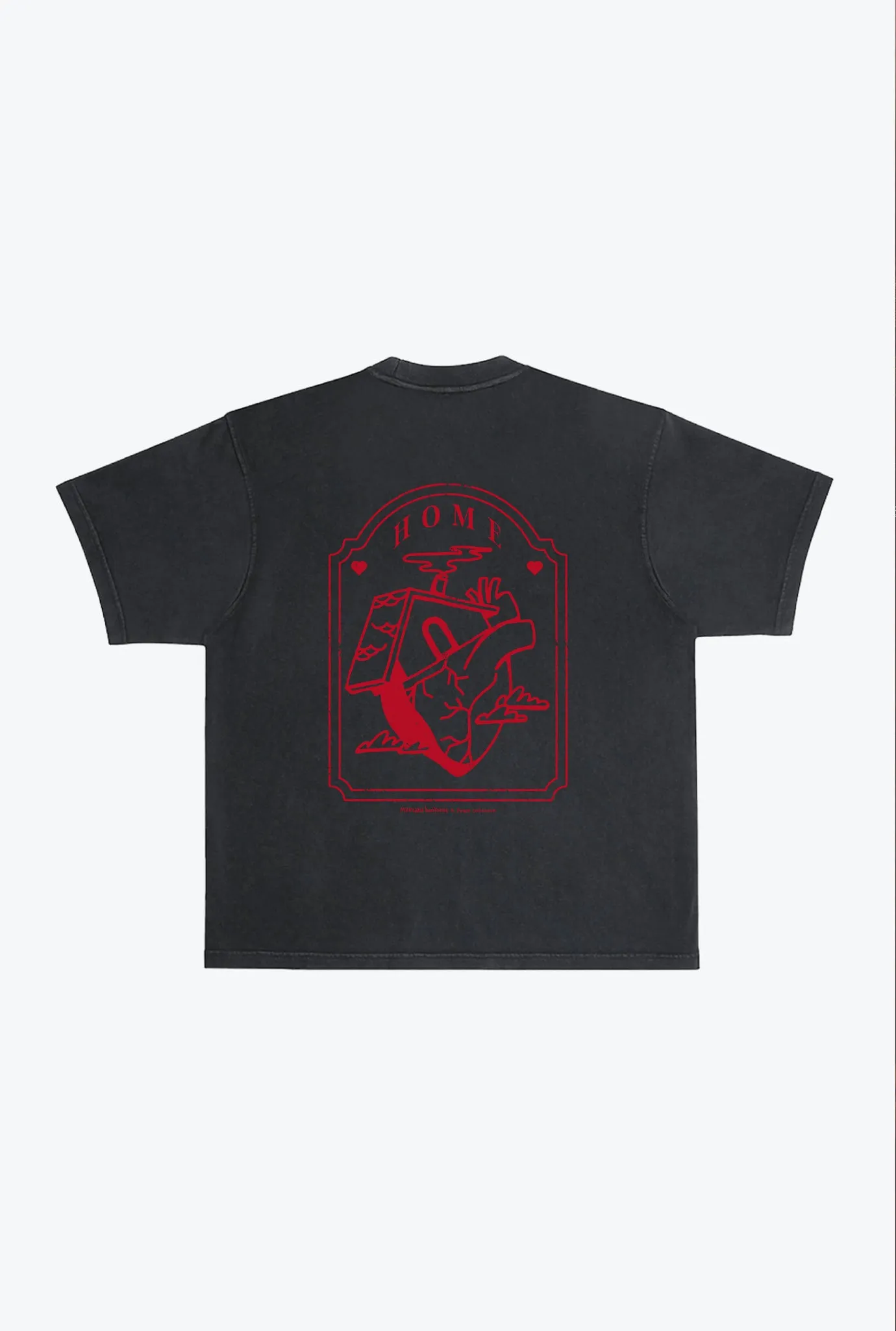 Home is Where the Heart is Heavyweight Garment Dyed T-Shirt - Black sold by Peace-Collective