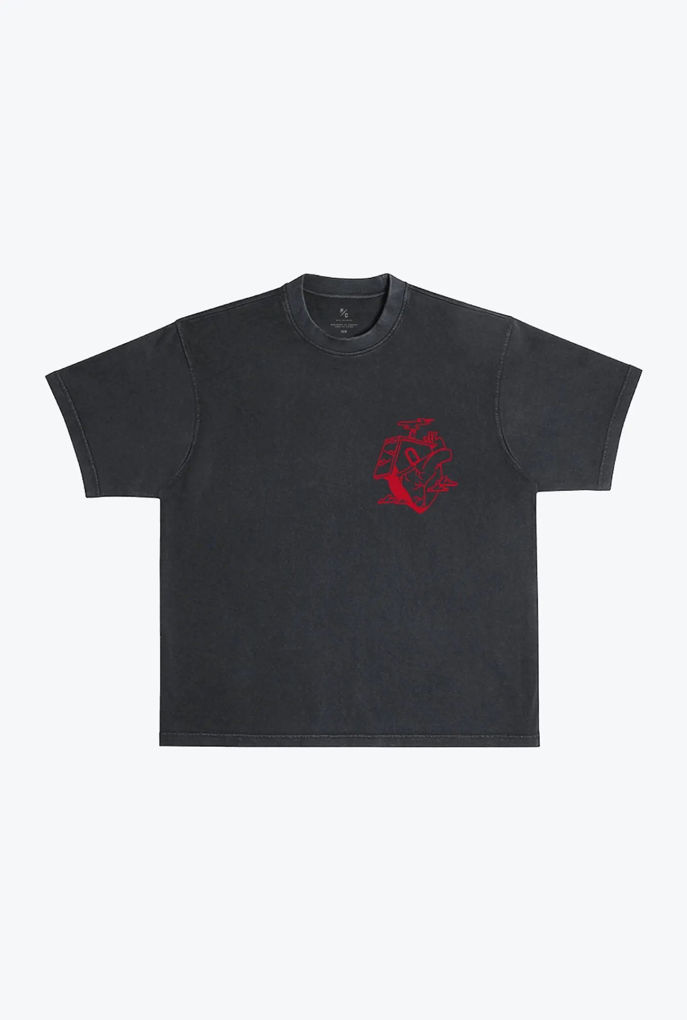 Home is Where the Heart is Heavyweight Garment Dyed T-Shirt - Black sold by Peace-Collective product image thumbnail 2