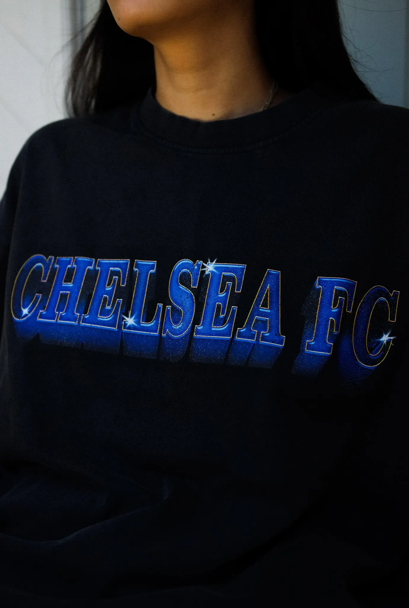 Chelsea FC Heavyweight Garment Dyed T-Shirt - Off Black sold by Peace-Collective product image thumbnail 2