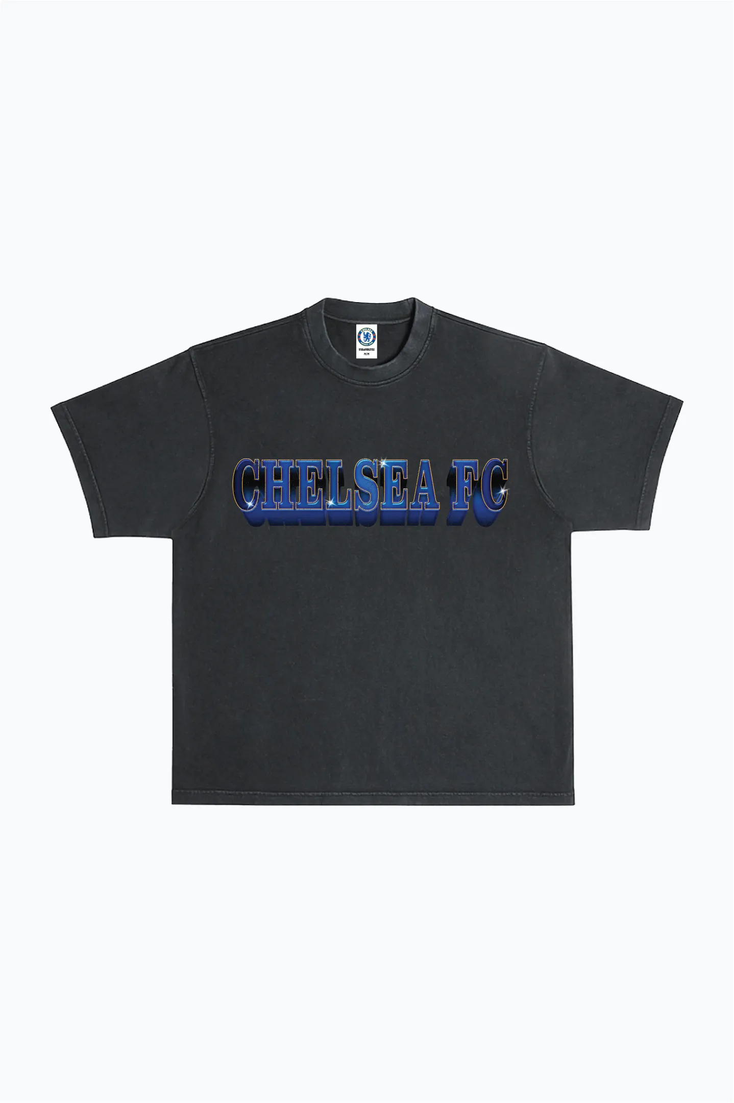 Chelsea FC Heavyweight Garment Dyed T-Shirt - Off Black sold by Peace-Collective