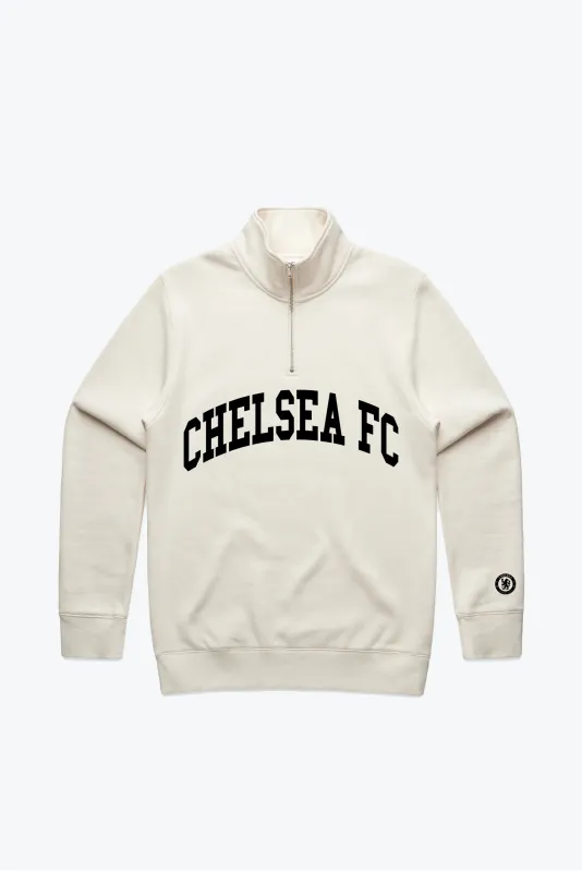 Chelsea FC Quarter Zip - Ivory sold by Peace-Collective