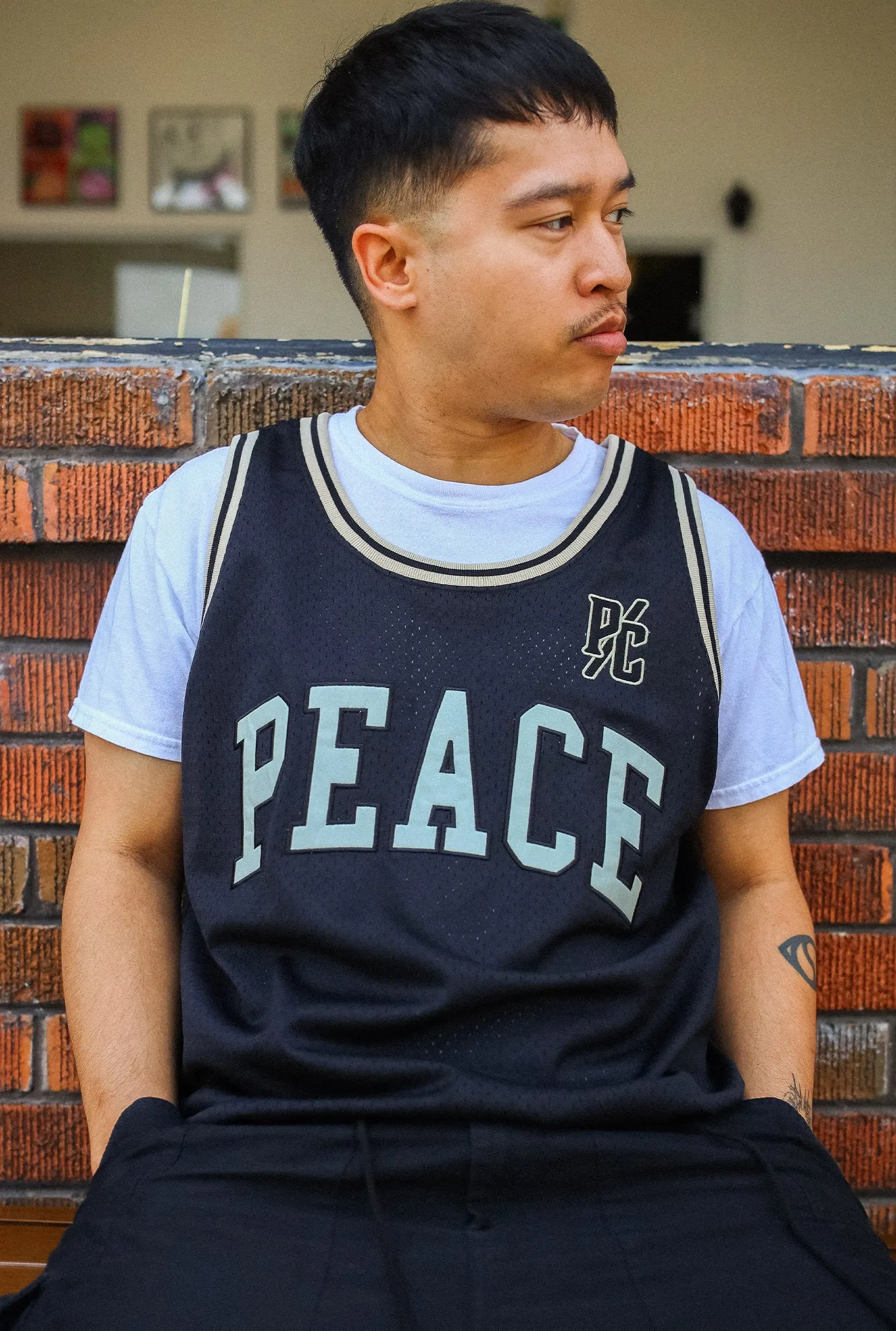 Peace Basketball Jersey - Black sold by Peace-Collective product image thumbnail 2