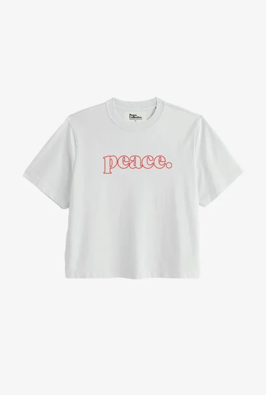 Peace Basics Cropped T-Shirt - White sold by Peace-Collective