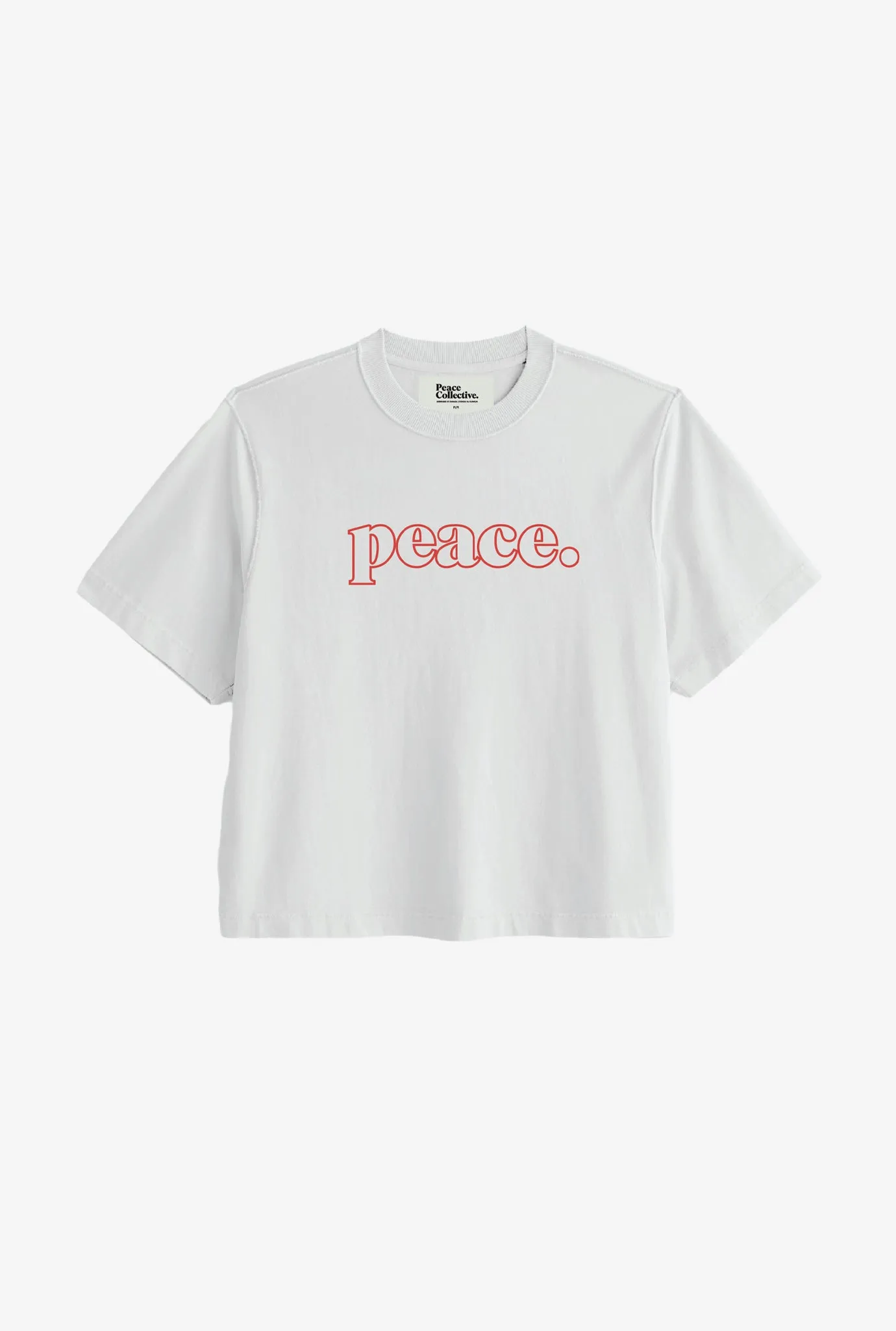Peace Basics Cropped T-Shirt - White sold by Peace-Collective
