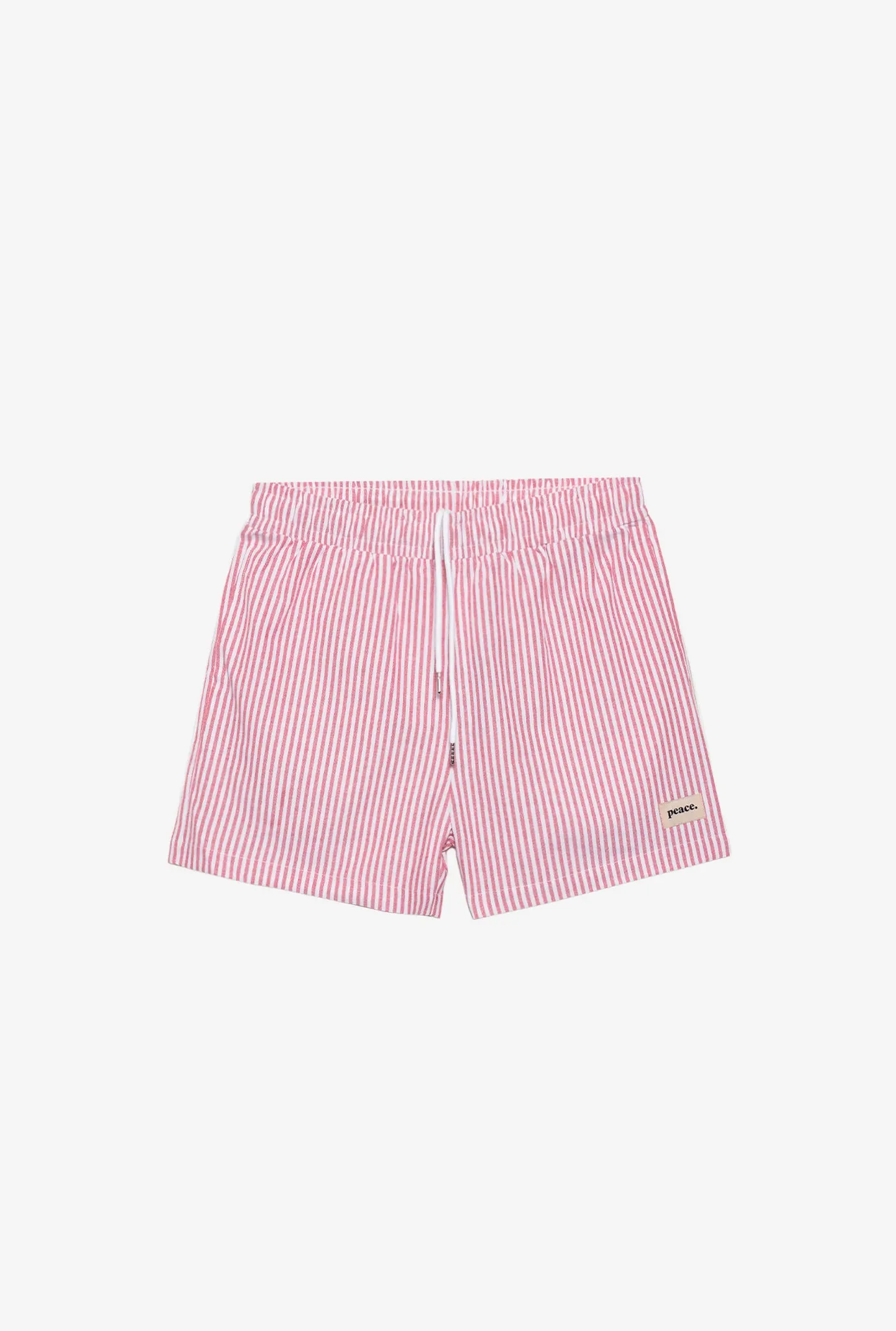 Peace Basics Poplin Striped Shorts - Red sold by Peace-Collective