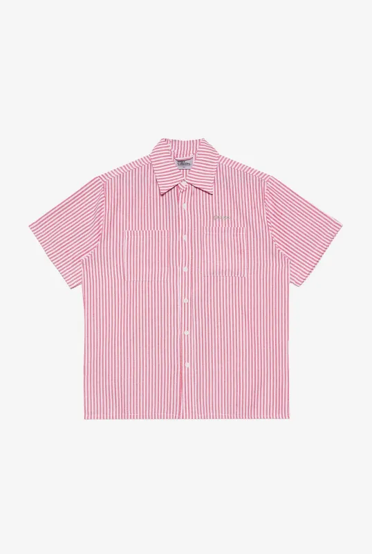 Peace Basics Short Sleeve Poplin Shirt - Red sold by Peace-Collective