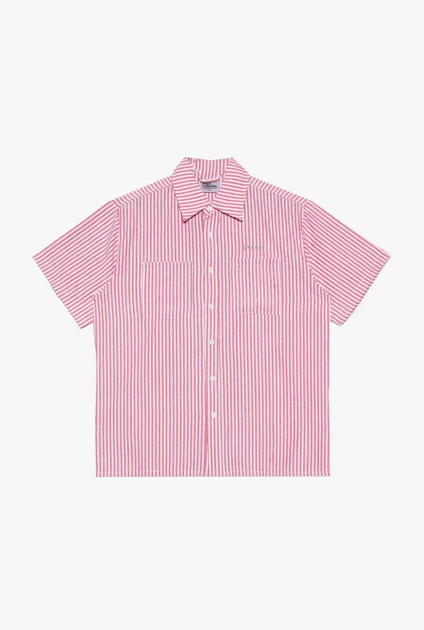 Peace Basics Short Sleeve Poplin Shirt - Red sold by Peace-Collective