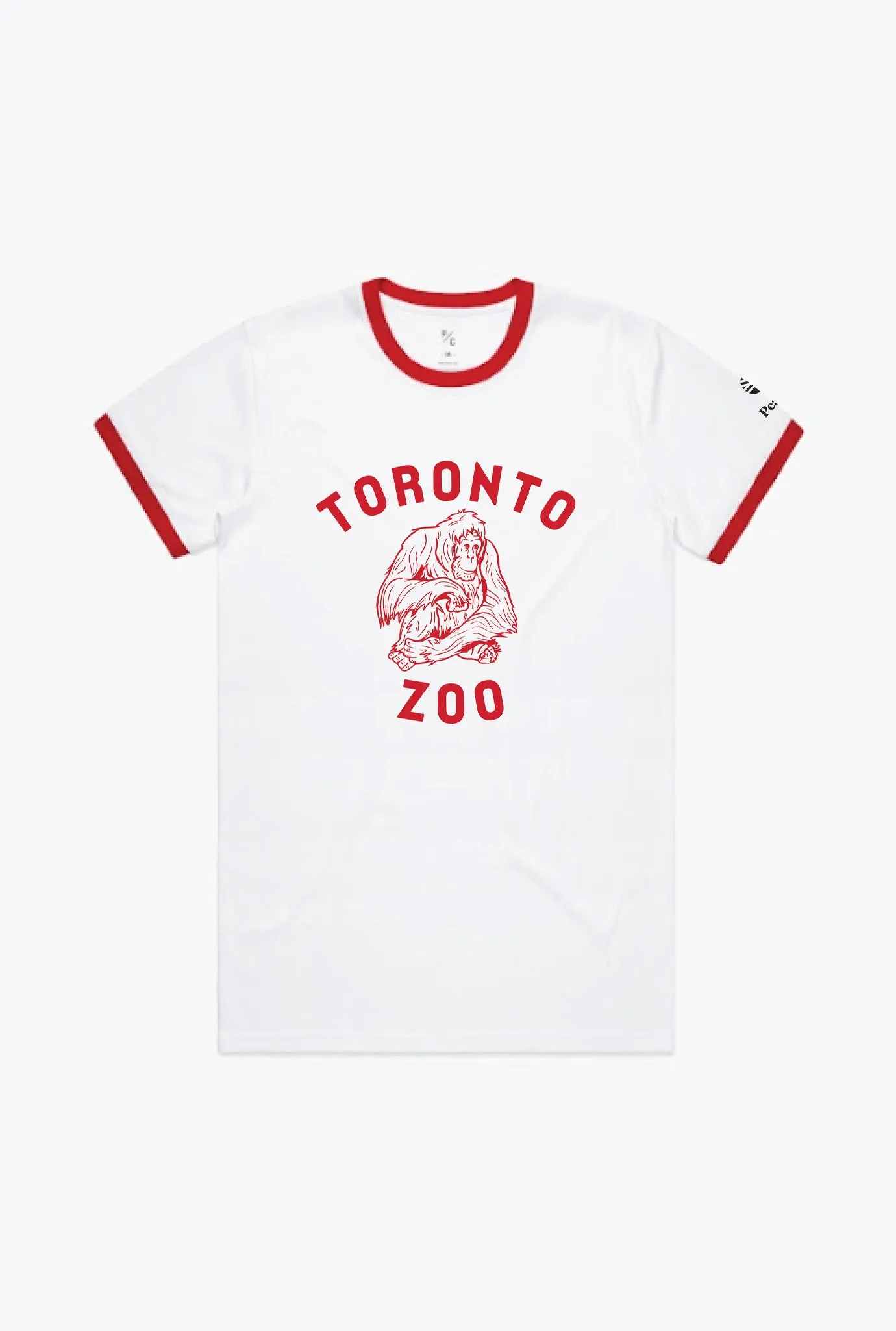 Toronto Zoo Orangutan Ringer T-Shirt - White / Red sold by Peace-Collective