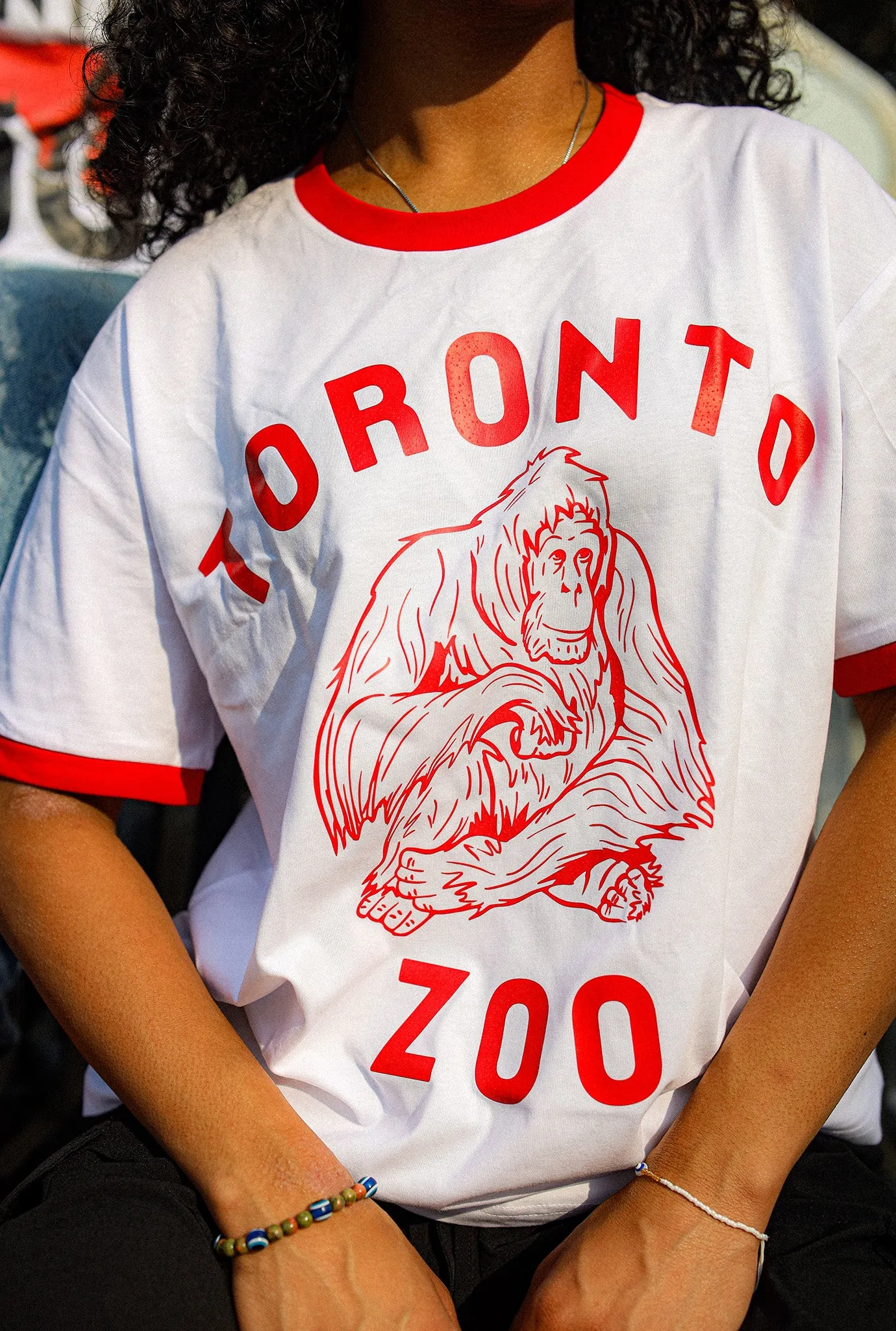 Toronto Zoo Orangutan Ringer T-Shirt - White / Red sold by Peace-Collective product image thumbnail 2