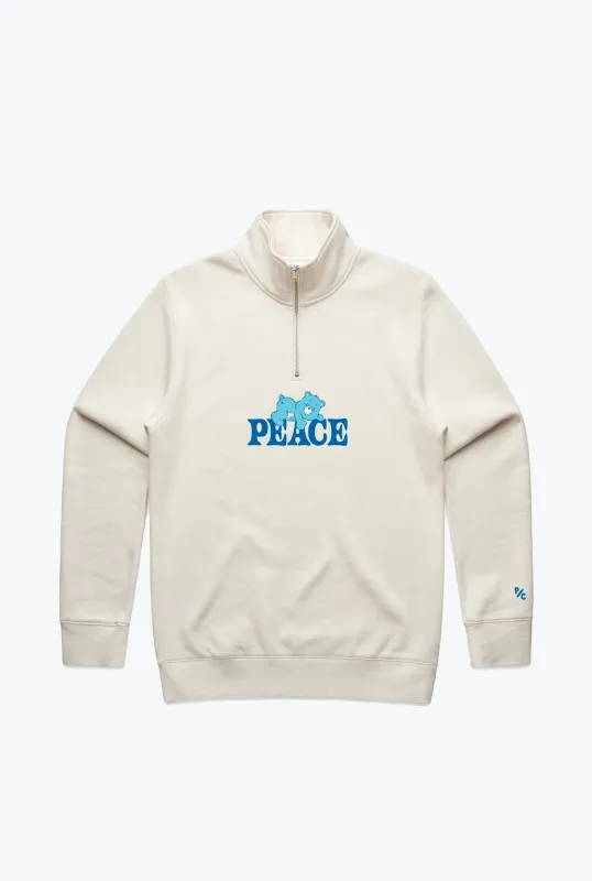 Care Bears Peace Quarter Zip - Ivory sold by Peace-Collective