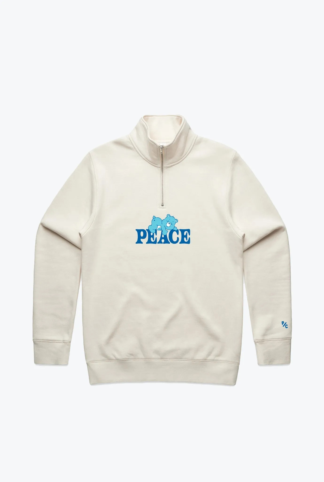 Care Bears Peace Quarter Zip - Ivory sold by Peace-Collective