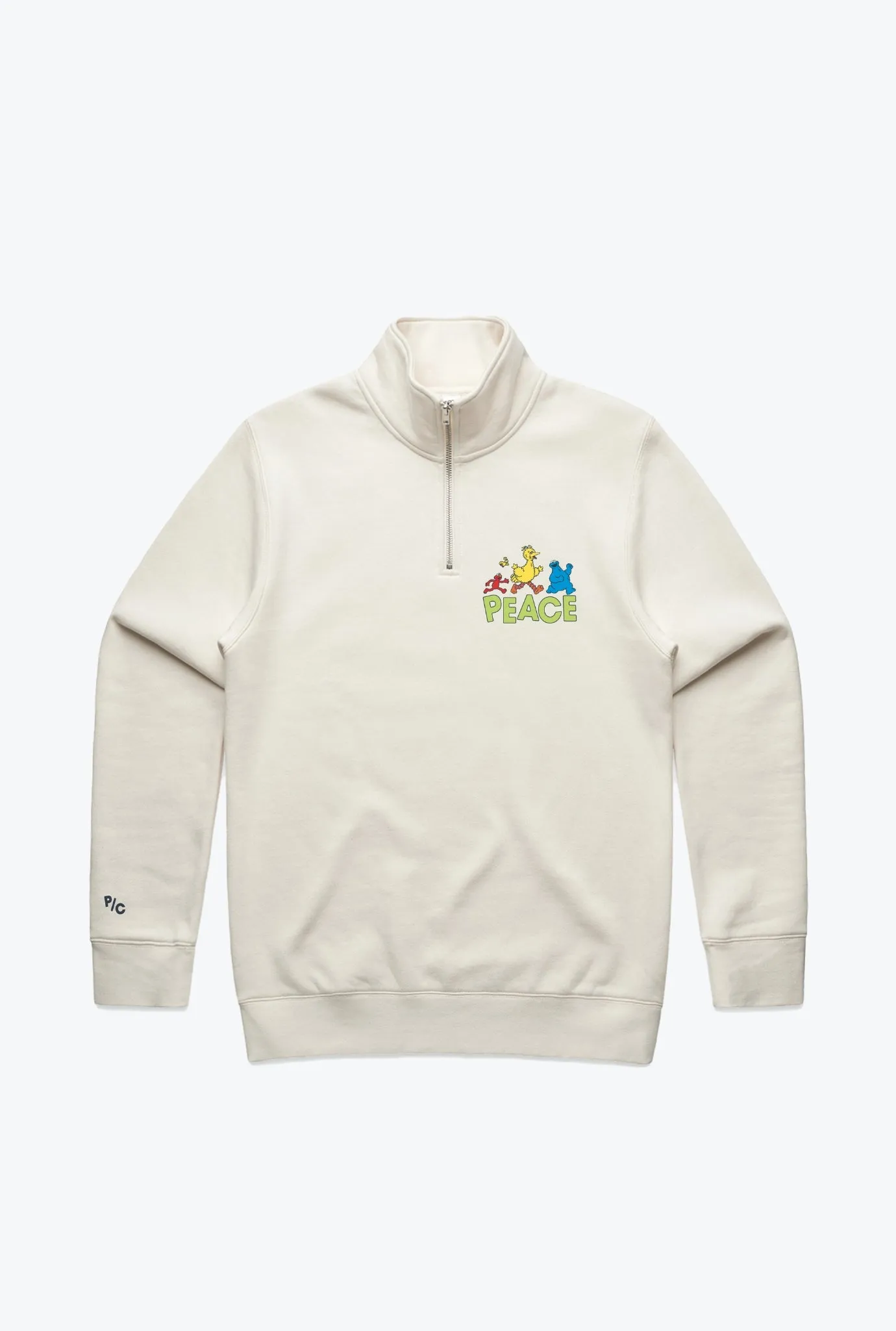Sesame Street Quarter Zip - Ivory sold by Peace-Collective