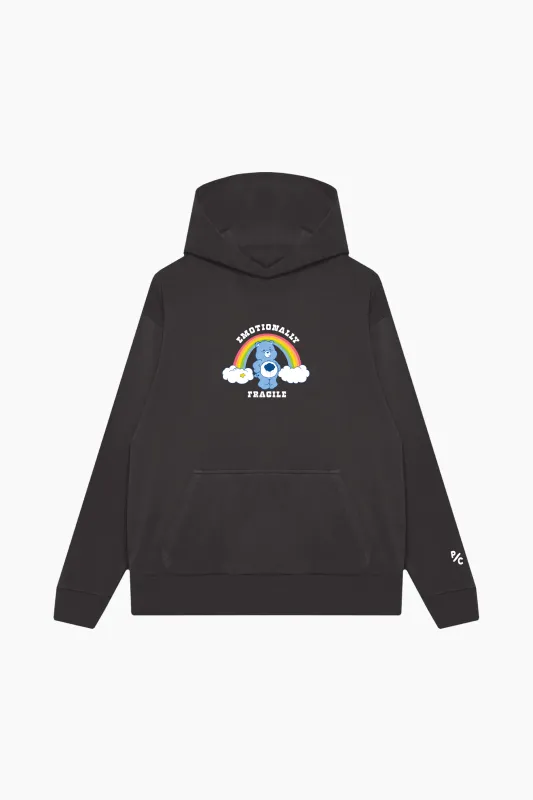 Care Bears Emotionally Fragile Heavyweight Hoodie - Black sold by Peace-Collective