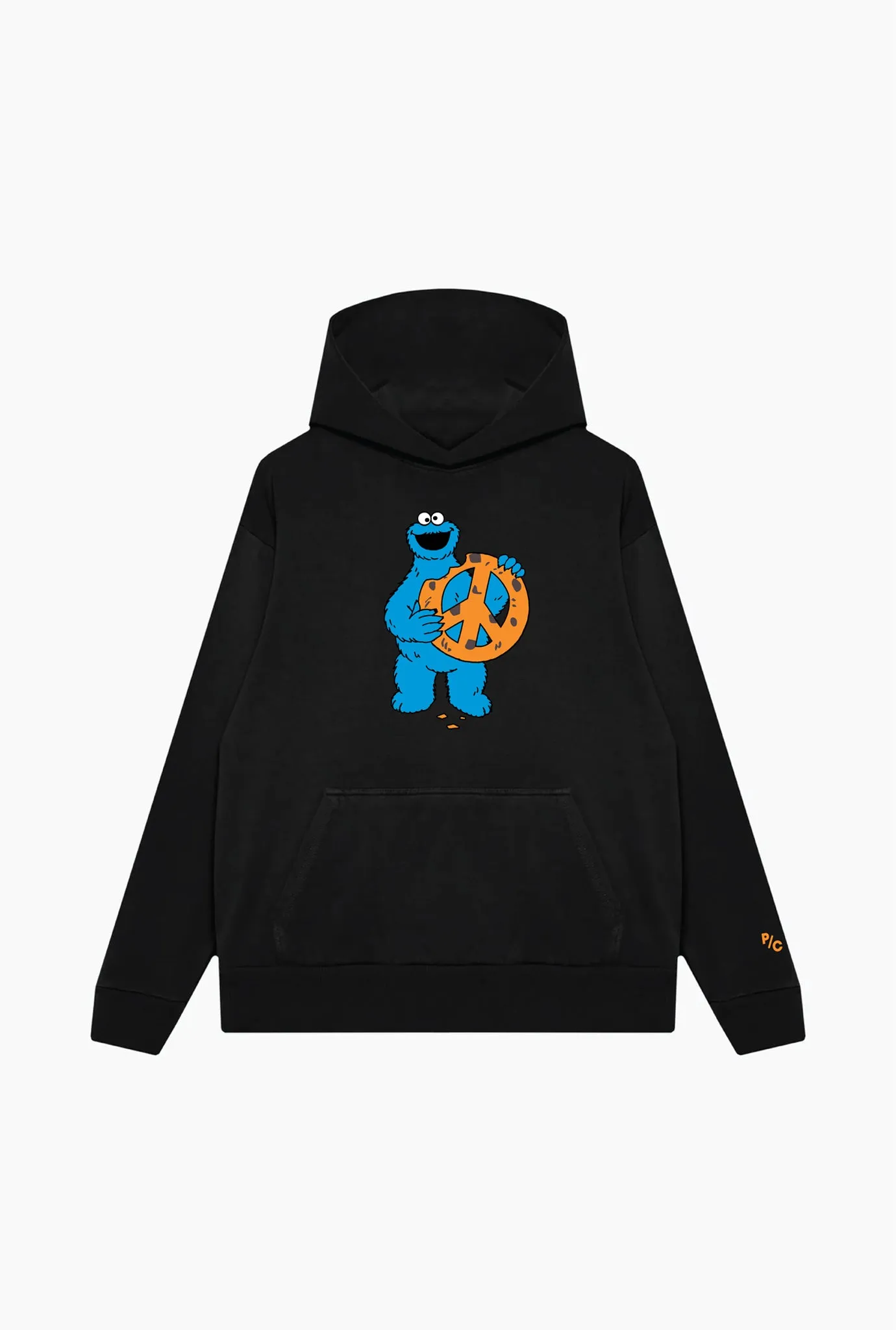 Sesame Street Cookie Monster Heavyweight Hoodie - Black sold by Peace-Collective