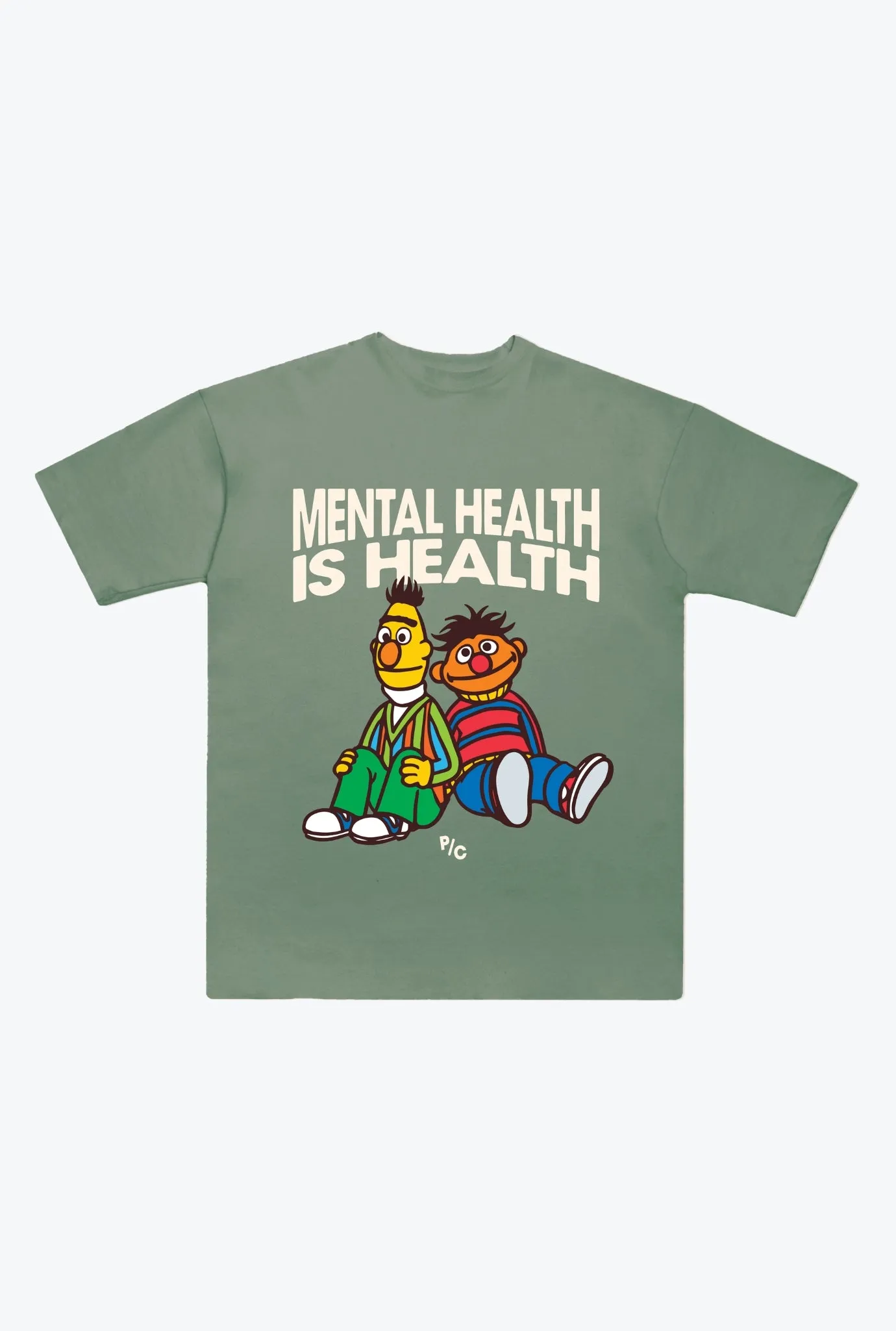 Sesame Street Mental Health Heavyweight T-Shirt - Sage Green sold by Peace-Collective product image thumbnail 2