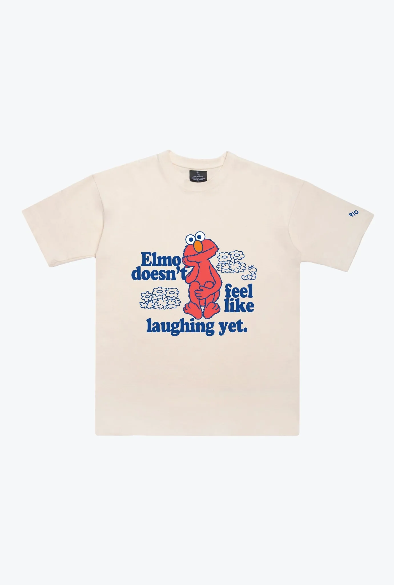 Sesame Street Elmo Heavyweight T-Shirt - Ivory sold by Peace-Collective