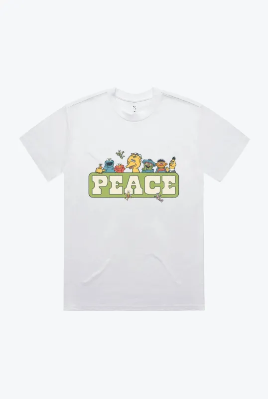 Sesame Street Peace T-Shirt - White sold by Peace-Collective
