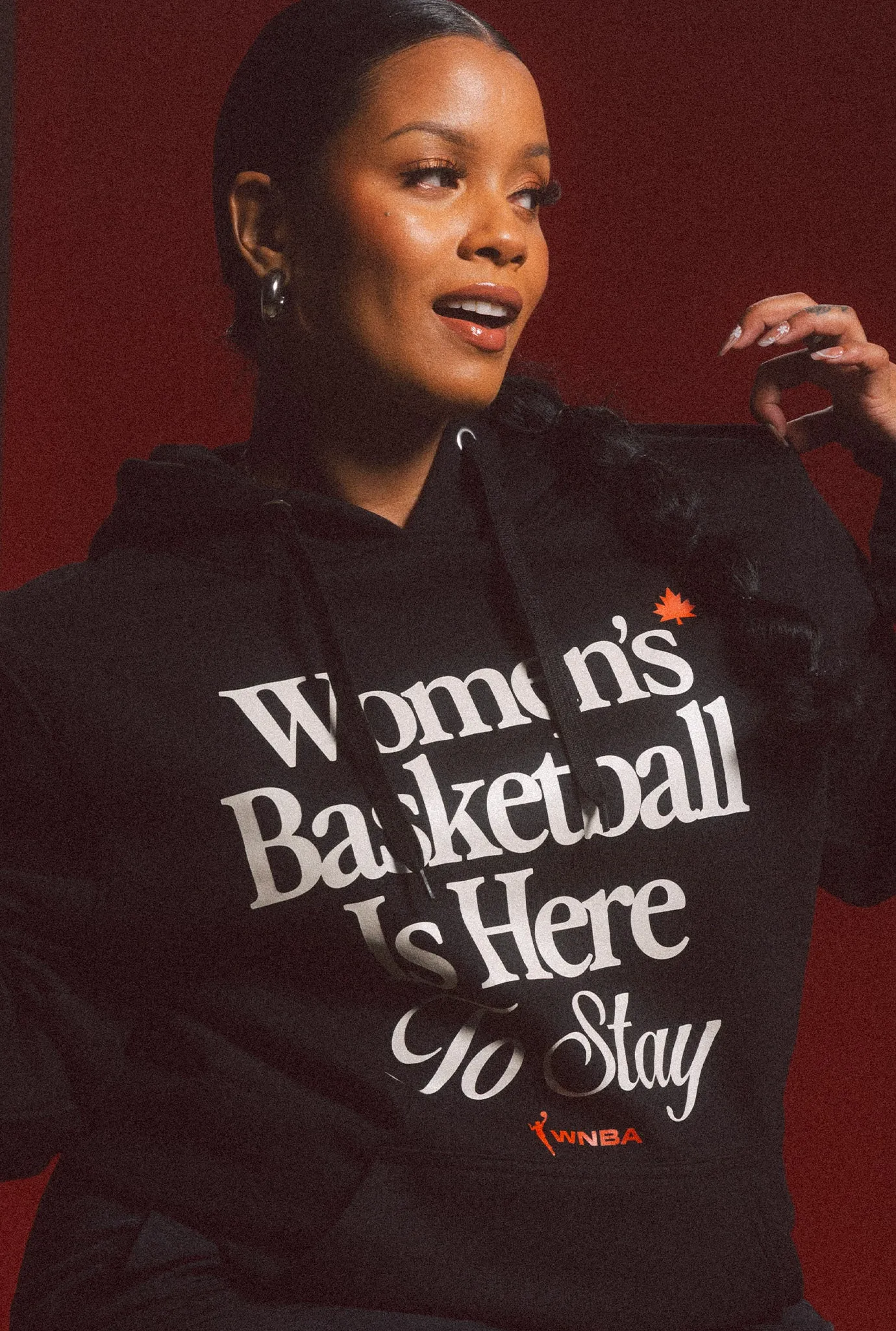 WNBA Women's Basketball is Here to Stay Hoodie - Black sold by Peace-Collective product image thumbnail 2