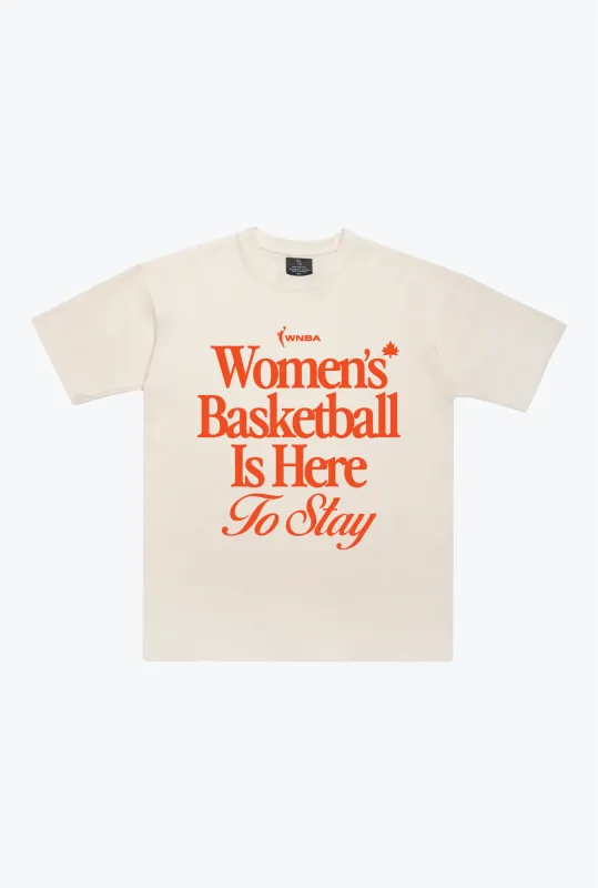 WNBA Women's Basketball is Here to Stay Heavyweight T-Shirt - Ivory sold by Peace-Collective