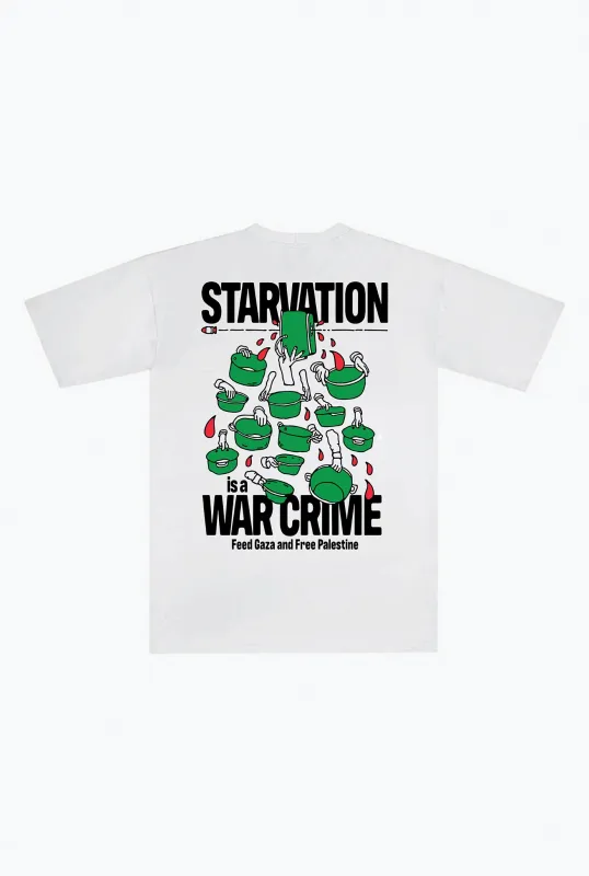 P/C x BoringFriends Feed Gaza Heavyweight T-Shirt - White sold by Peace-Collective