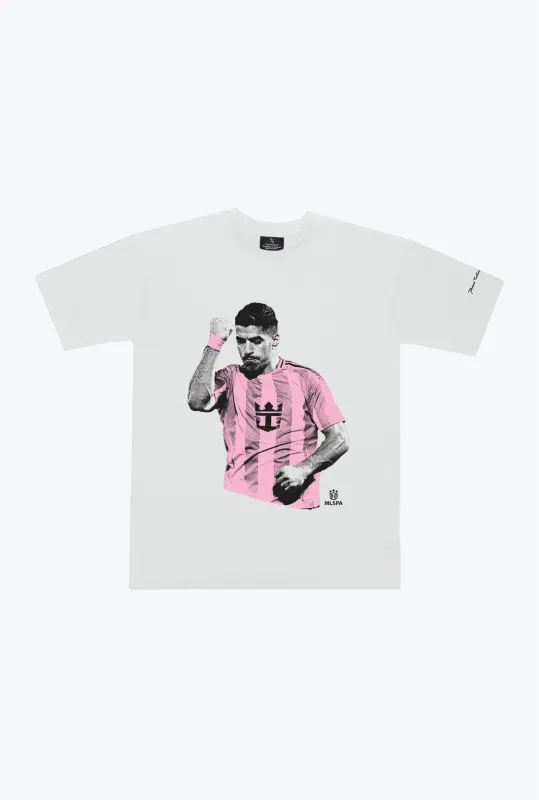 Luis Suárez Heavyweight T-Shirt - White sold by Peace-Collective