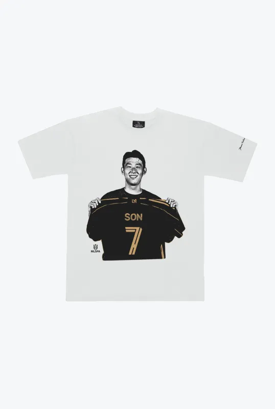 Son Heung-min Heavyweight T-Shirt - White sold by Peace-Collective
