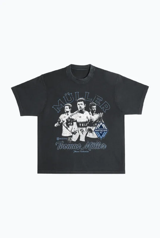 Thomas Müller Vintage Heavyweight Garment Dyed T-Shirt - Black sold by Peace-Collective