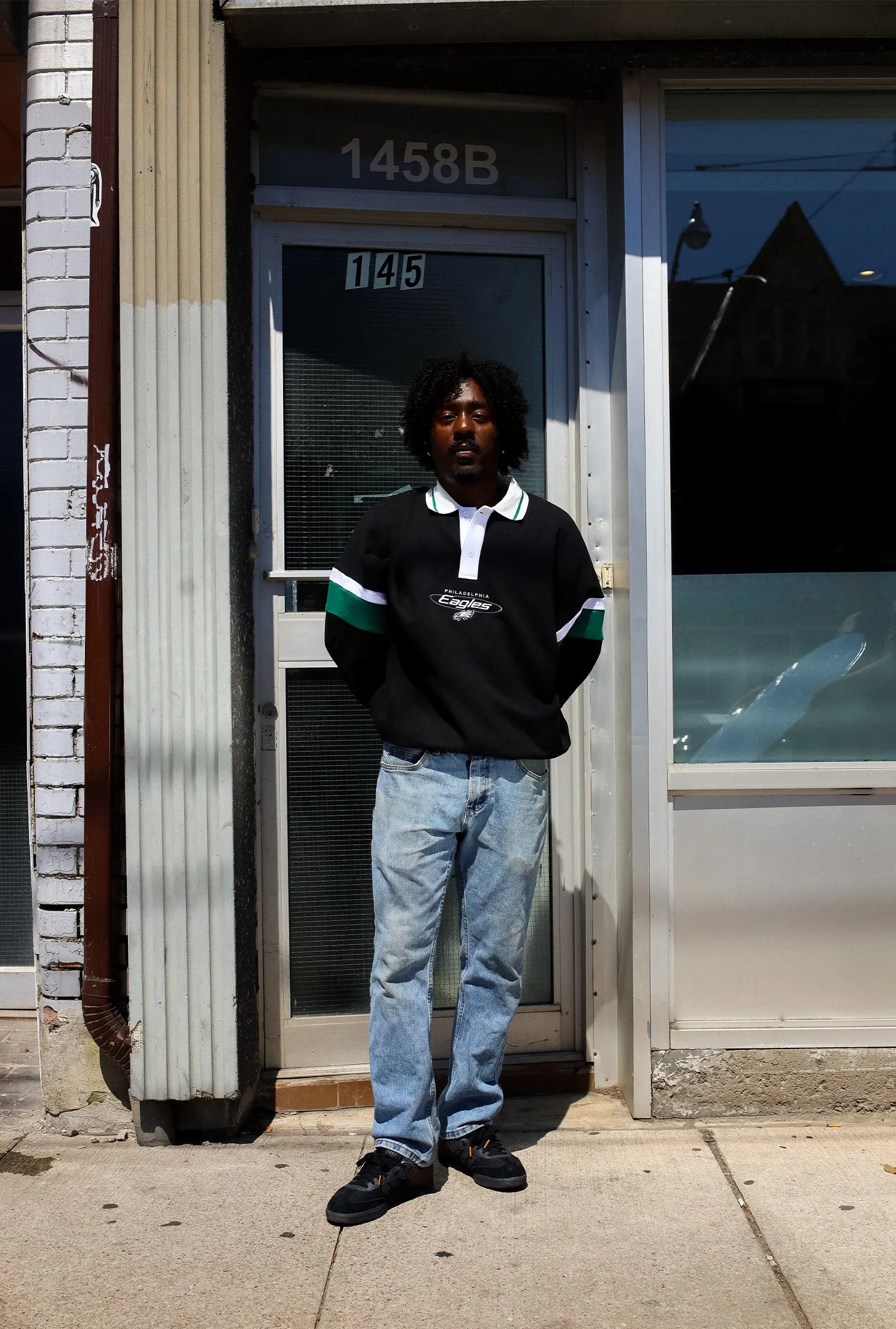 Philadelphia Eagles Oversized Rugby - Black / Midnight Green sold by Peace-Collective product image thumbnail 3