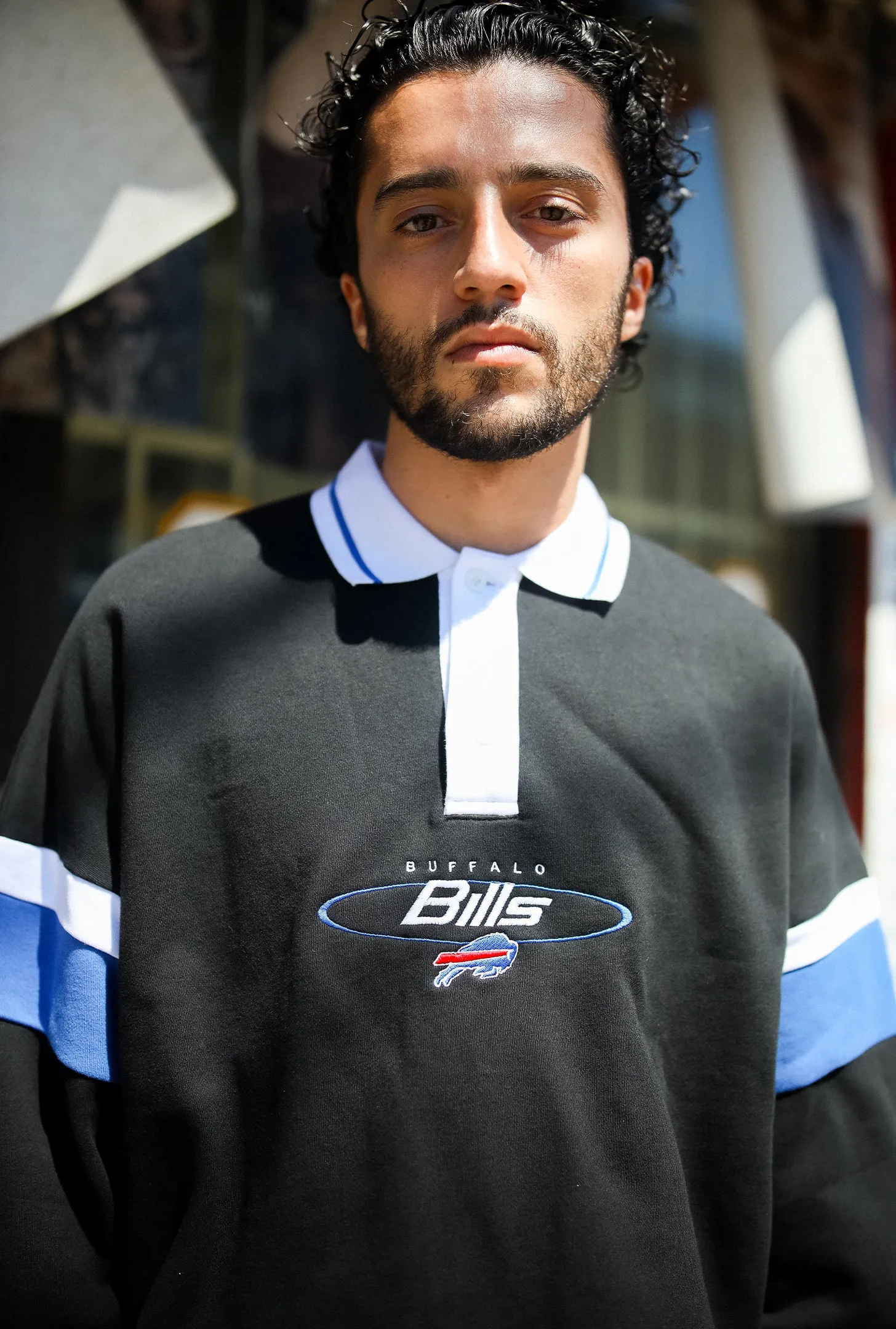 Buffalo Bills Oversized Rugby - Black / Navy sold by Peace-Collective product image thumbnail 2