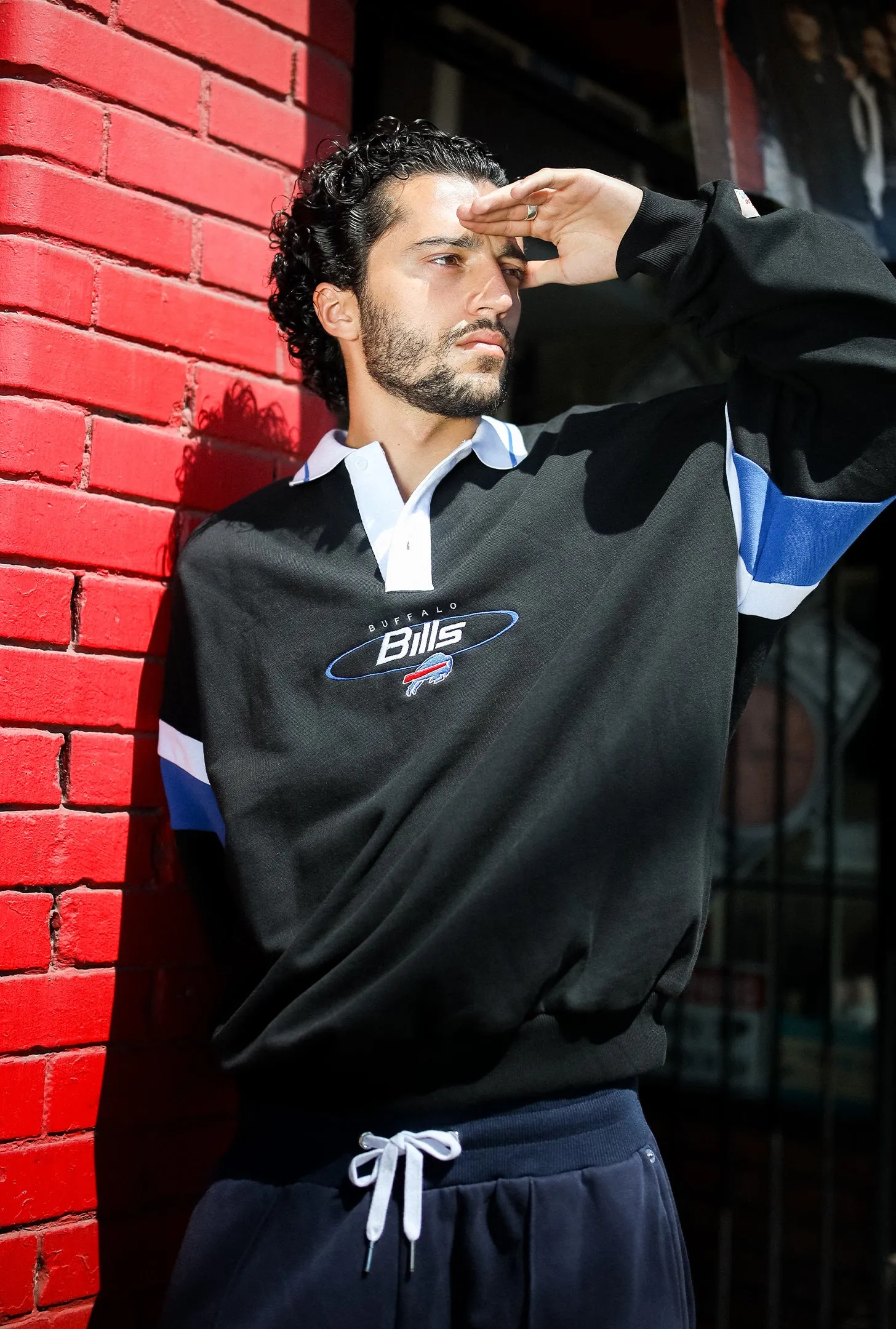 Buffalo Bills Oversized Rugby - Black / Navy sold by Peace-Collective product image thumbnail 4