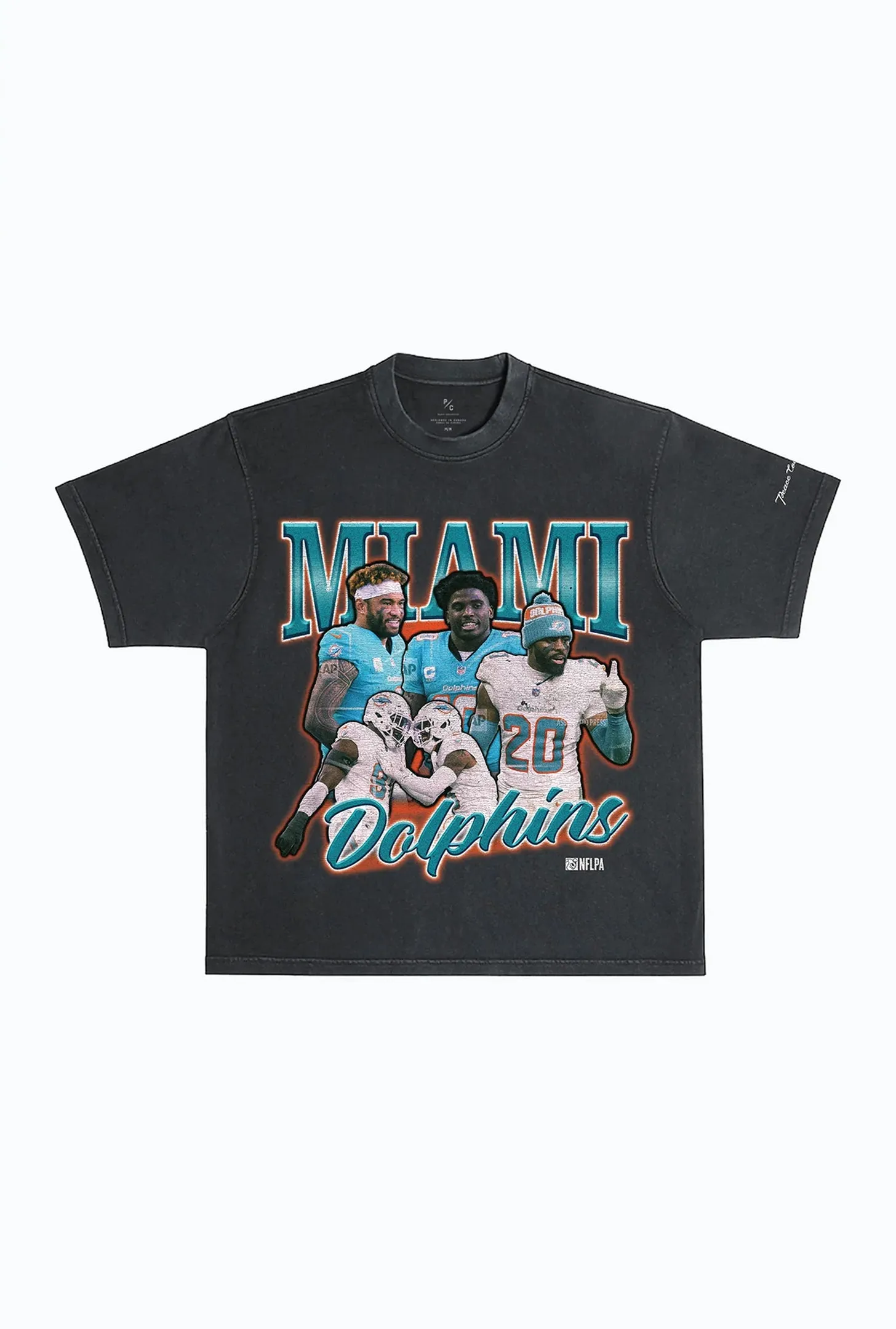 Miami Dolphins Vintage Heavyweight Garment Dyed T-Shirt - Black sold by Peace-Collective