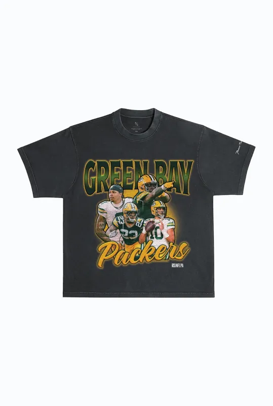 Green Bay Packers Vintage Heavyweight T-Shirt - Off Black sold by Peace-Collective