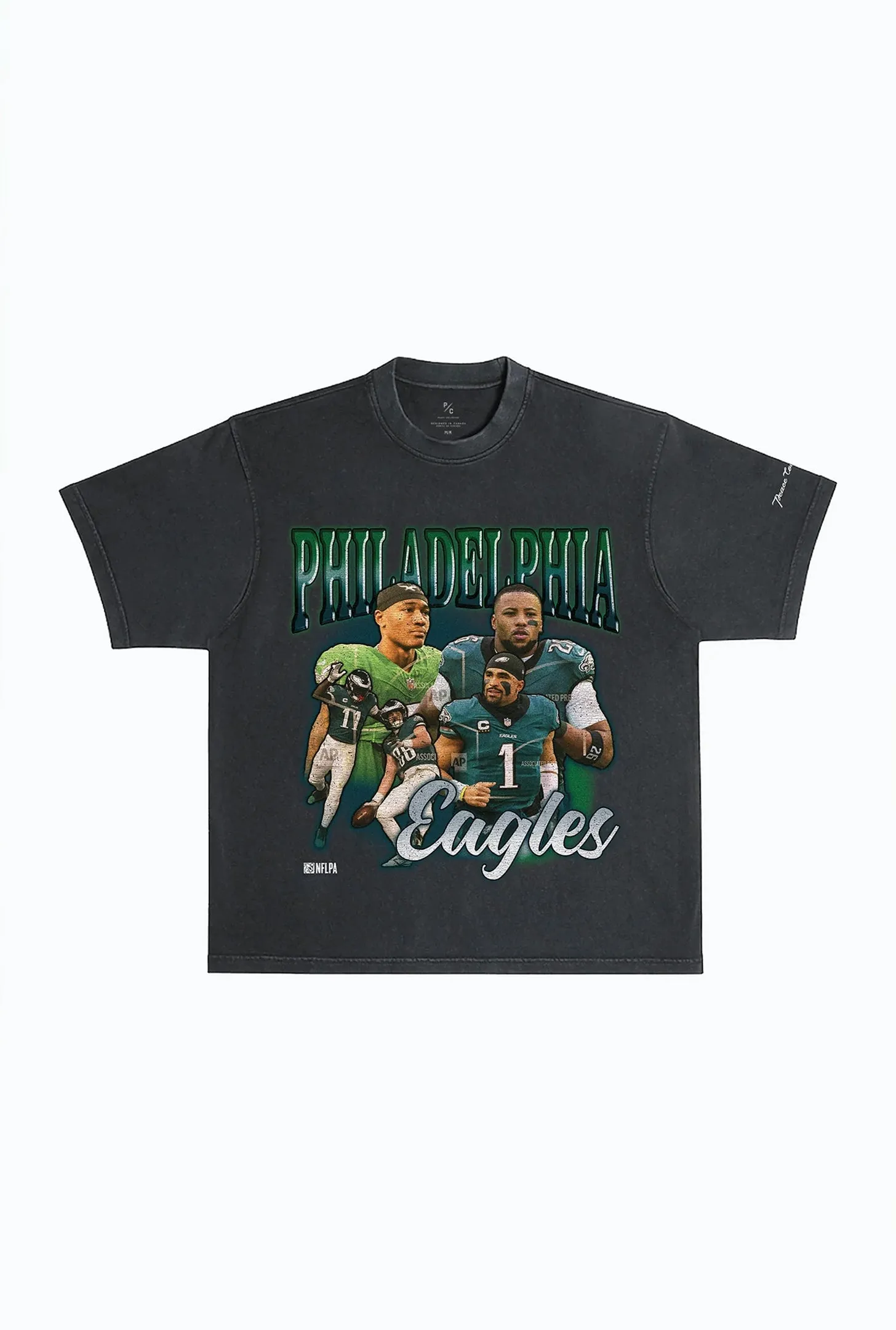 Philadelphia Eagles Vintage Heavyweight Garment Dyed T-Shirt - Black sold by Peace-Collective