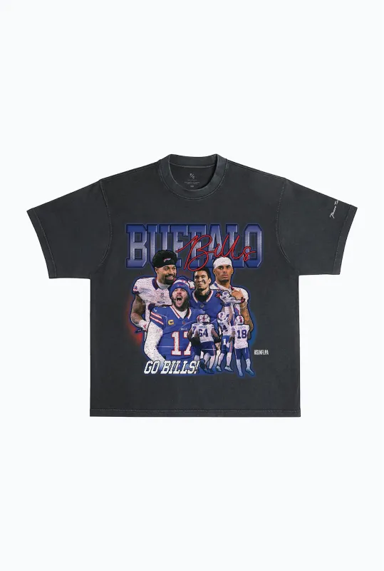 Buffalo Bills Vintage Heavyweight Garment Dyed T-Shirt - Black sold by Peace-Collective